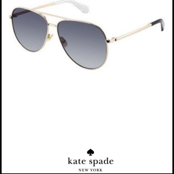Kate Spade Isla Polarized Gold-Tone Aviator Sunglasses ISLA GS-0807-WJ BNWT $205 main image 4